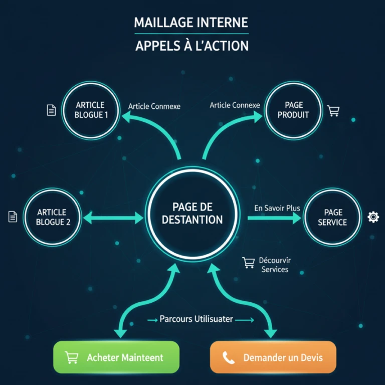 Schéma interactif de maillage interne avec appels à l'action