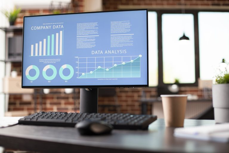 Screen displaying data analysis graphs