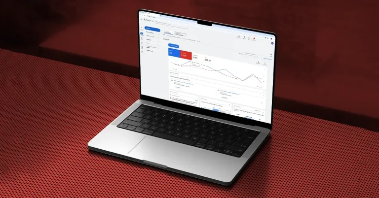 Laptop displaying graphics on Google Ads