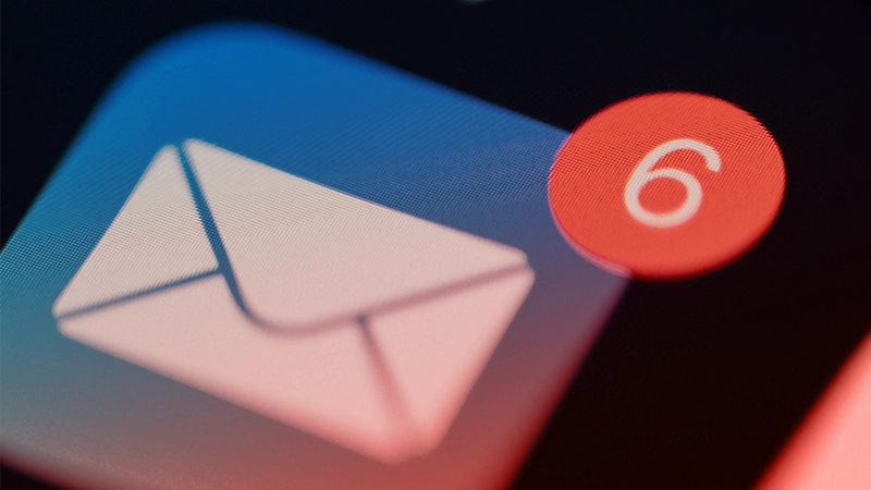 E-mail icon with six new messages