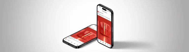 Deux téléphones affichant une publication sur les réseaux sociaux de Tonus Marketing