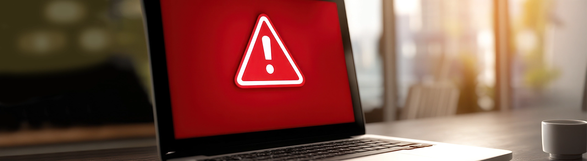 Laptop screen error warning